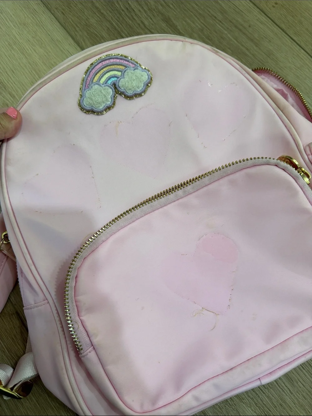 Girls Pink Rainbow Heart Mini Backpack - Kids Accessories